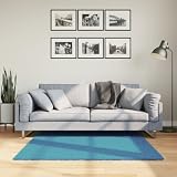 QUAHEAS Oviedo - Alfombra de pelo corto turquesa, 120 x 120 cm, poliéster suave, alfombra de suelo, estándar 100 con certificación Öko-TEX, adecuada para sala de estar, dormitorio, calefacción por