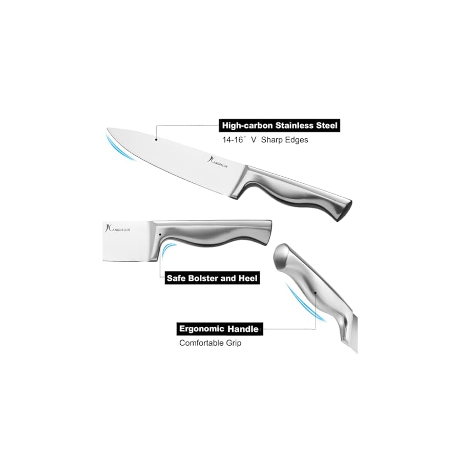 15-PCS-Knife-Block-Set-Ultra-Sharp-High-Carbon-Stainless-Steel-Ergonomic-Non-Slip-Handle Kangdelun 15 PCS Kitchen Knife Set with Wooden Block, Ultra Sharp High Carbon Stainless Steel, Ergonomic Integrated Non-Slip Handle