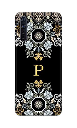 Image of Printed Hard Back Cover Case for Oppo F15 | Oppo F15s | Oppo A91 | Oppo Reno 3 4G Back Cover (Alphabet P) -1803