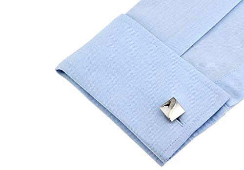 Daesar Mancuernillas Cuadradas Plateadas para Hombre miniatura 2