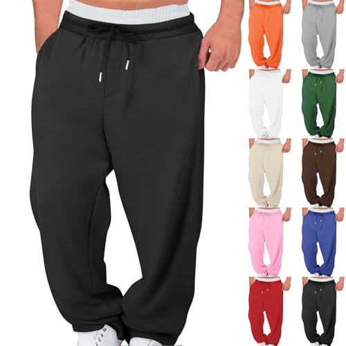 Cambkatl Men's Streetwear Low Rise Sweatpants Fashion Patchwork Casual Elastic Waist Workout Joggers Lounge Pants2