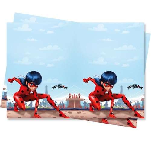 Miniatura 6 de Procos 10215315dy - Miraculous Ladybug, Vajilla Desechable De 39 Piezas Para Fiestas De Cumpleaños Infantiles Y Fiestas Temáticas, Decoración De Mesa