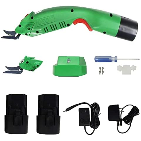 MXBAOHENG WBT-2 Electric Scissors for Cutting Fabric, Cardboard & Fiberglass Cordless Sewing Crafting Scissors w/ 2 Blades and 5000mAh Large Batteries Low Noise Cover