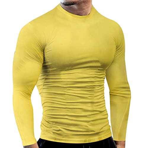 GOKKILRW Compression Shirts for Men Quick Dry Long Sleeve Workout Running Sports Shirts Athletic Gym Undershirts Baselayers