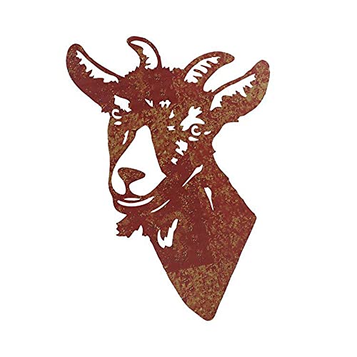 Décoration de jardin en métal - Vache avec tête inclinée - Décoration de jardin en métal - Décoration de jardin en forme de vache antique, extérieur, jardin, ferme, remorque, art (Sheep) Cover