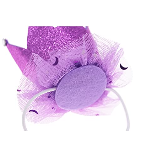 2Pcs Rabbit Bunny Hat Hamster Guinea Pig Mini Caps,Festival Party Small Animals Crown Headwear Accessories For Pets (Pink&Purple) #TOP6