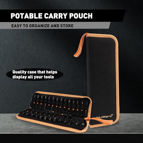 image for MulWark 29 Piece Magnetic Nut Driver Set, Impact drill socket adapter,