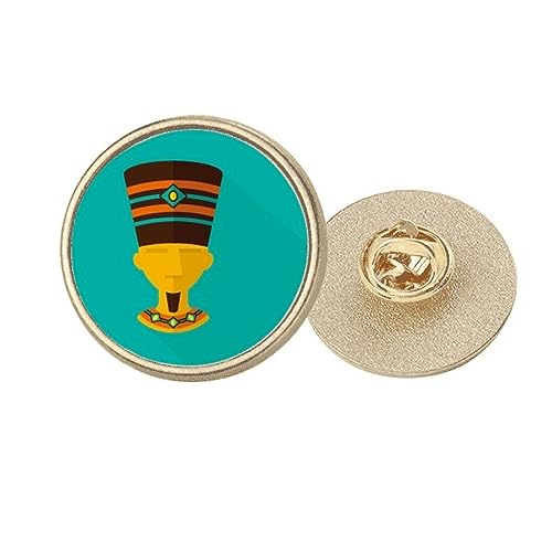 Broche ronde égyptienne en métal doré au relief pharaonique et finitions prestige