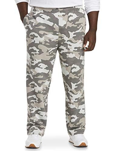 Amazon Essentials Men's Fleece Sweatpant fit by DXL, Grey Camo, 2X
