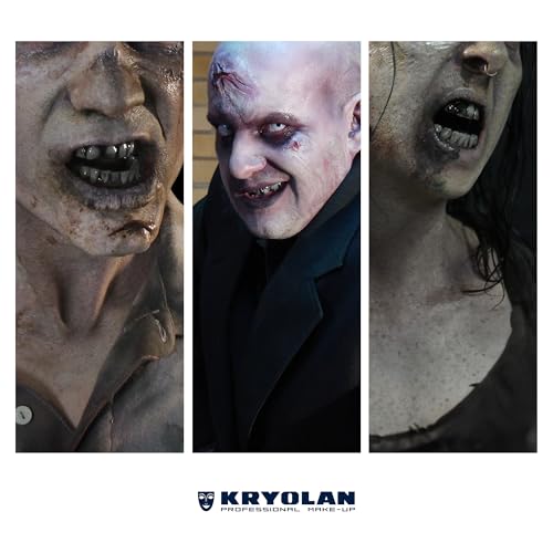 Professional Tooth Enamel, Special Effects Tooth Paint By Kryolan (Black)- Temporary Liquid Teeth Color For SFX Teeth Makeup Halloween Cosplay Theater- Blackout/ Rotten/ Tooth Decay Makeup- 0.4 Fl Oz
