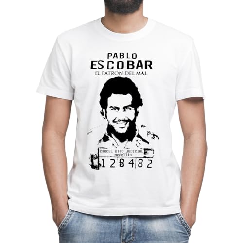Pablo Escobar El Patron Narcos Prison Edition Camiseta Clásica de Hombre con Cuello Redondo y Manga Corta X Large