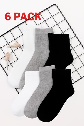 Unisex Black/Gray Socks - 6-Pair Breathable Comfort Pack, Soft Durable Fabric for Men & Women, All-Day Wear for Casual2