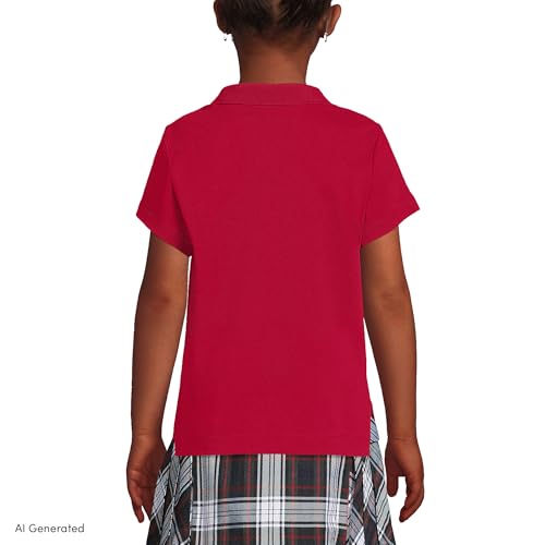 Image of Lands' End School Uniform Girls Short Sleeve Feminine Fit Interlock Polo Shirt