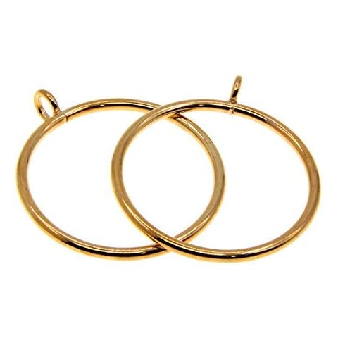 Curtain Rings,Uotyle Drapery Curtain Rings with Eyelet 2.17 Inch Inner Diameter Metal Roman Drape Sliding Hanging Rings for Rods Hanger Accessories Gold,40PCs Cover