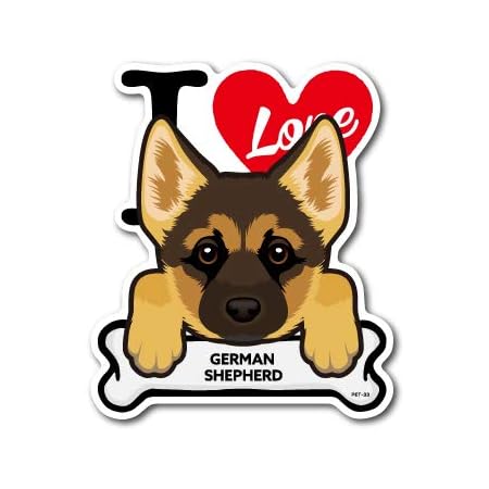 Amazon Co Jp Pet 033 German Shepherd ジャーマン シェパード Dog Sticker ドッグステッカー 車 犬 イラスト アイラブ ペット 愛犬 ペット用品