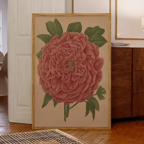 Toile pivoines en fleurs rétro XINBAO pour une déco de salon chaleureuse