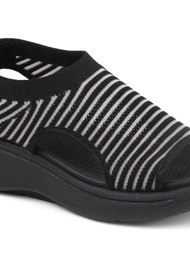 Image of Carlton London Women's Knitted Slip-On Wedge Sandals