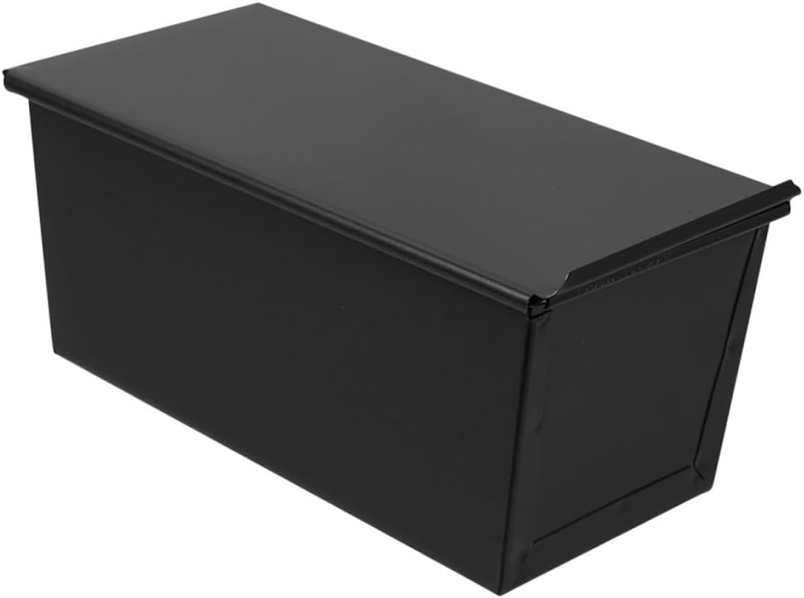 Stainless Iron Loaf Pan with Sliding Lid 1000g Nonstick Covered Bread Mold Bakeware for Oven Toast Baking Homemade Sandwiches