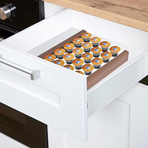 Kreveroy Coffee Pod Holder Storage Organizer Tray Drawer Insert For Kitchen Office Pantry Washable Coffee Pod Holds 24 Coffee Pods, Clear Acrylic #TOP5