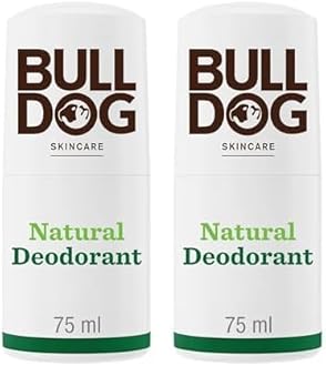 Bulldog Skincare Original Roll On Natural Deodorant, White, Patchouli, 75 ml (Pack of 2)