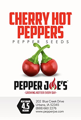 Pepper Joe’s Cherry Hot Pepper Seeds – Pack Of 10+ Hot Chili Pepper Seeds – Usa Grown – Premium Non-Gmo Cherry Bomb Seeds For Planting #TOP2