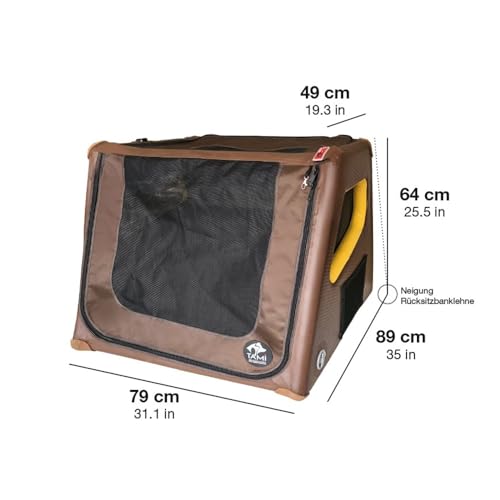 Tami - Hundetransportbox aufblasbar Tragebox Transportbox Hundebox Reisebox Autotransportbox Kofferraumbox Gitterbox Käfig Hund Box Dogbox Inflatable inkl. Dog-Vital Bio-Hundekeks (M)