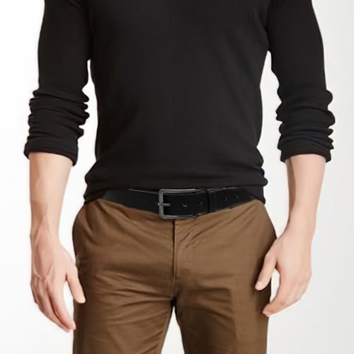 Vintage Style Genuine Leather Dress Belt, 1.5" Wide, Adjustable for Work, Suit, or Formal Wear4