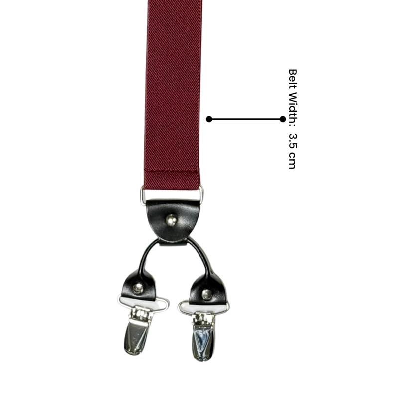 Image of The Tie Hub Suspenders for Men | Slim Clip-On Y-Back Elastic Braces | Adjustable 1.25 Inch | Formal Wedding Office