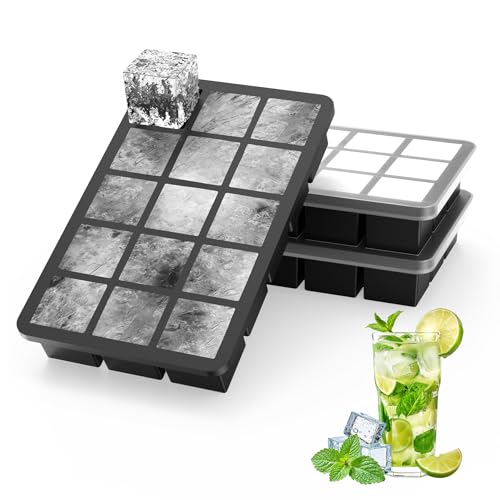 Ankway Eiswürfelform mit Deckel, 3er-Pack Silikon Eiswürfelbehälter, 45 Fach 3cm Eiswürfelformen & Eiswürfelschalen, BPA Frei, Ice Cube Tray für Getränke, Eistee, Eiscreme, Babybrei Ankway Eiswürfelform mit Deckel, 3er-Pack Silikon Eiswürfelbehälter, 45 Fach 3cm Eiswürfelformen & Eiswürfelschalen, BPA Frei, Ice Cube Tray für Getränke, Eistee, Eiscreme, Babybrei
