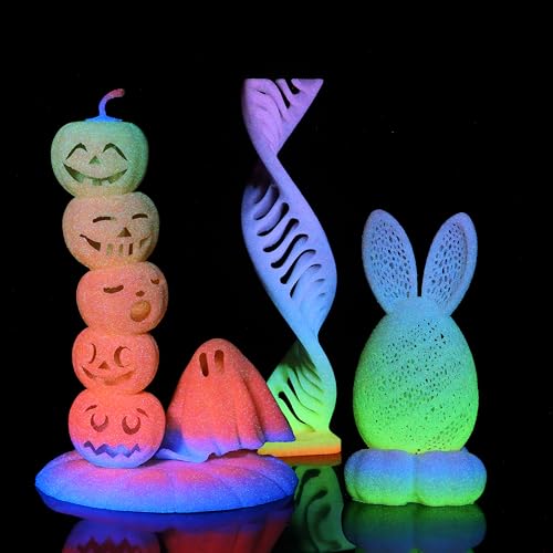 Image of LOVOON 3D Printer Filament Luminous Glow Rainbow PLA,Magic irradiative 3D PLA Filament 1.75mm, for Halloween and Christmas Decorations, Glow-Rainbow 6,1KG(2.2lbs) /Spool