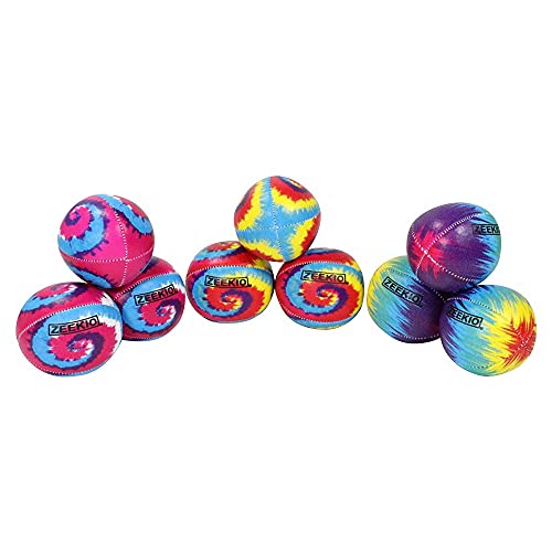 Zeekio Tie Dye Festival Juggling Balls - [Set Of 3] 6-Panel Balls, Millet Field, 120G Each, Rainbow Burst #TOP3