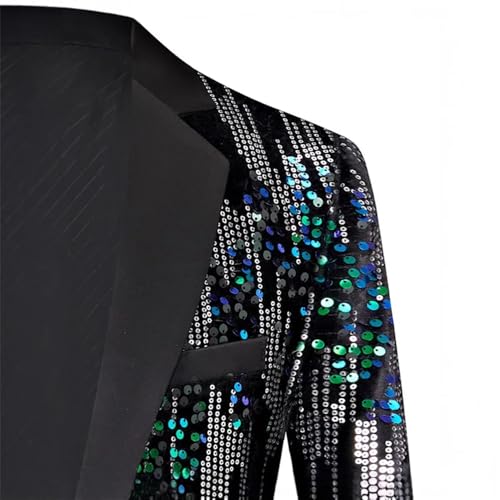 Men Sequined Suit Wedding Dance Party Fleece Jacket Singer Stage Performance Flower Dress Blazers4