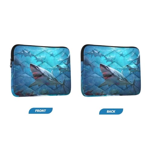 Funda para portátil 13-14 pulgadas impermeable con patrón de tiburón miniatura 2