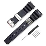 Correa de reloj de goma curvada de 20 mm, bucle de acero inoxidable)