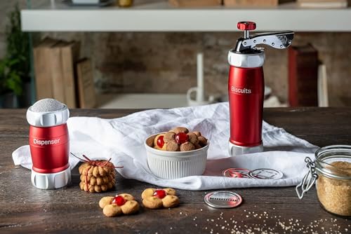 Foto von Marcato 8307RD Atlas Deluxe Keksausstecher, Aluminium, rot
