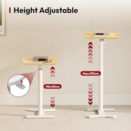 SANODESK Höhenverstellbarer Beistelltisch mit Rollen 60 × 40 cm – Ansicht 3