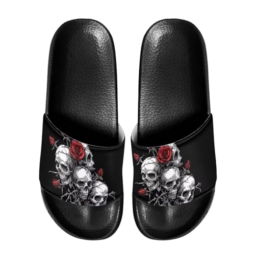 Ocwfudsx Bath Slide Sandals for Young Women House Slides Non-Slip Slippers, Open-Toe, Comfort for Pool, Beach, Trip