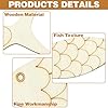 30Pcs Wooden Fish Cutouts DIY Craft, Unfinished Blank Wooden Signs Fish Shaped Wood Cut Out Wood Craft Supplies, Fish Shaped Wooden Cutouts for Crafts with Hemp Rope, Animals Hanging Ornaments #2