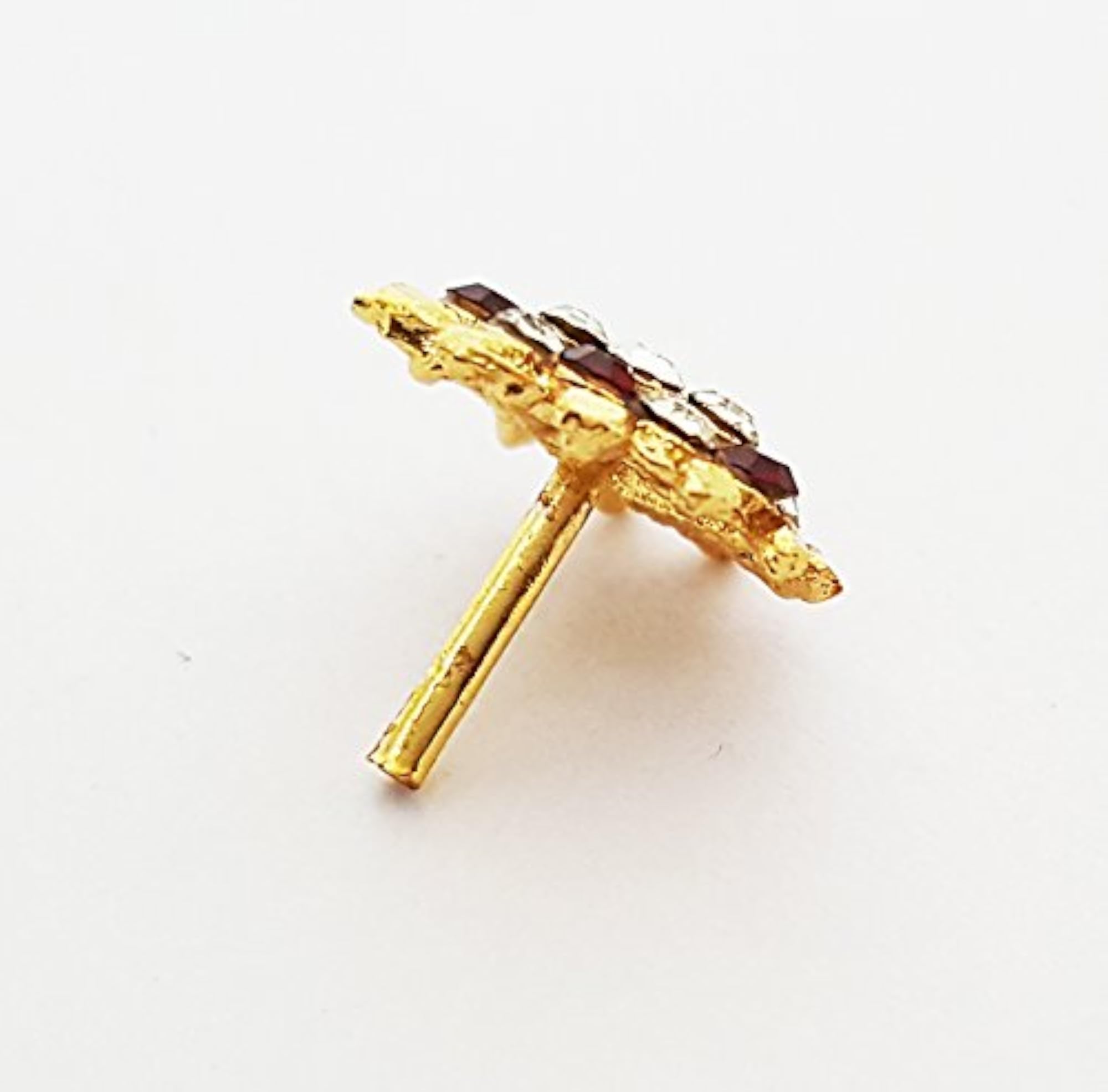 Women's Traditional Nose Stud Nath with Crystals, Gift for Her