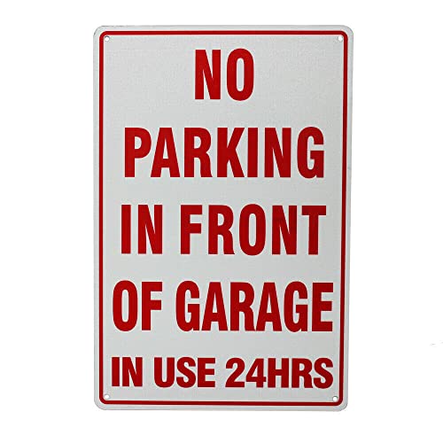 Warning Notice No Parking in Front Gate Sign 24 Hour 200x300mm Metal Private