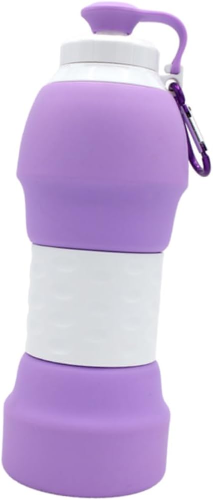 580ML Foldable Silicone Travel Water Bottle Portable Kettle for Hiking and Camping Flexible Water Container Leakproof Design Suitable for Outdoor Activities