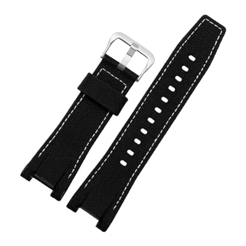 [���X] ���U�[�X�g���b�v GST-S100g / S110 S130l W100G W110 210B 400G 410 B100 W300 ���X�g�o���h�A�N�Z�T���[ 26x14mm(Black White Nylon,26x14 Silver)