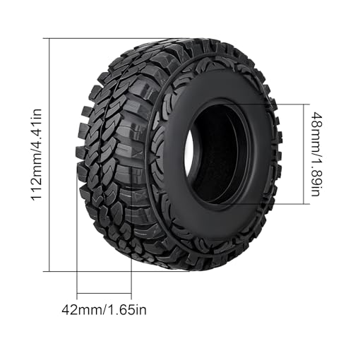 CrazyHobby Pneus de rastejador de 4,8 cm com inserções de espuma, 4 peças para carro Traxxas TRX-4 A