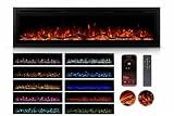 Weka 50 Inch Electric Fireplace, Recessed Wall Mounted, 1800W Heater, 15 Flame Colors & Crackling Sound, Remote & App Control, Crystals and Log Set, Fits 43-55 Inch TV
