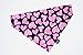 Valentine's Day over the collar dog bandana, handmade slip on pet bandana, festive dog & cat accessory (Twisted Pink Hearts, Small)