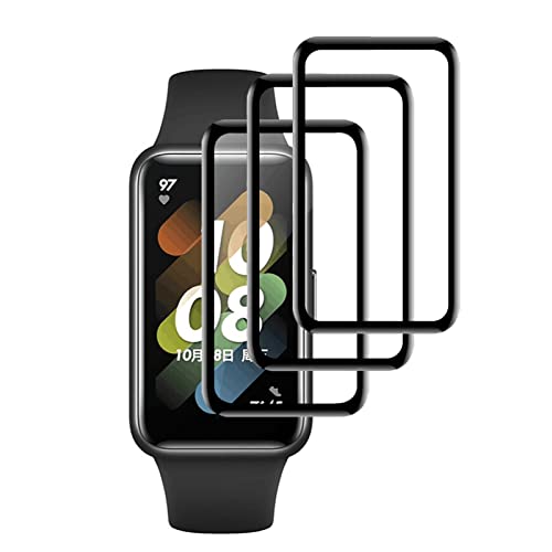 NUCNOK [3 Pack Protector Pantalla para Huawei Band 7,TPU Film HD Transparente Flexible Película,Cobertura Completa,Sin Burbujas,Antiarañazos Cover
