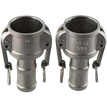 2 Pack 304 Stainless Steel Camlock,Type C Cam Groove Hose Fitting,1" Camlock Fitting,Female Coupler Adapter x Hose Shank Lock Fittings