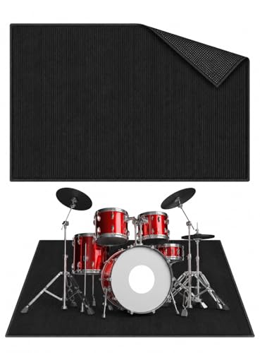 Tasidingster 4x6ft Drum Rug, 5mm Thickened Soundproof Music Rug for Drummers, Drum Rug Mat with...