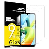 NEW'C 3 Piezas, Protector Pantalla para Xiaomi Redmi A1,A1+, A2,A2+, Cristal templado Antiarañazos, Antihuellas, Sin Burbujas, Dureza 9H, 0.33 mm Ultra Transparente, Ultra Resis