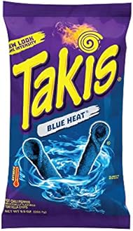 Takis Blue Heat Rolled Tortilla Chips, Hot Chili Pepper Artificially Flavored, 9.9 Ounce Bag